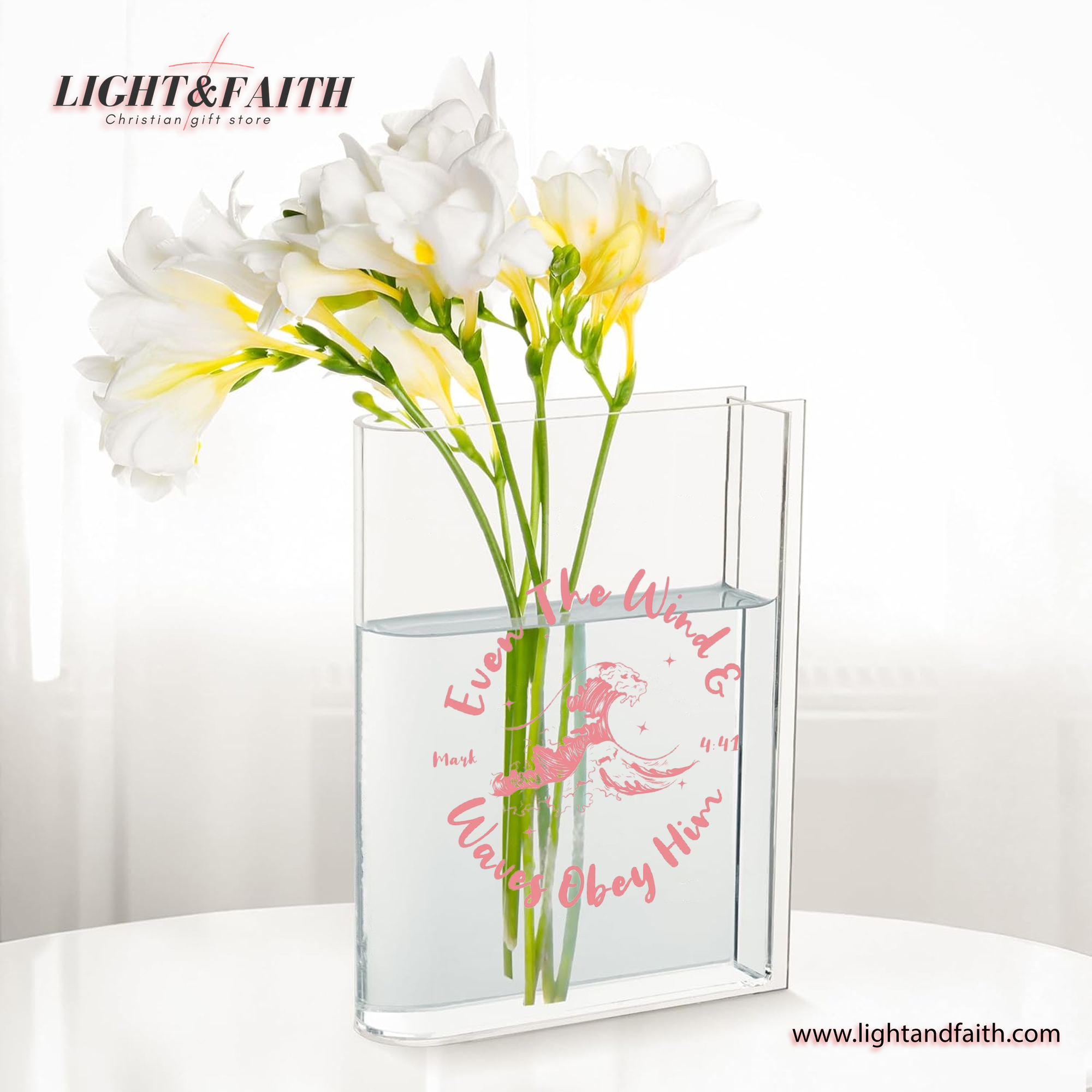 Ocean Inspired Christian Book Vase, Christian Book Vase, Vintage Floral Book Vase, Faith Book Vase, Bible Verse Book Shaped Flower Vase, Unique Scripture Gift for Her